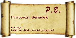 Protovin Benedek névjegykártya