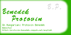 benedek protovin business card